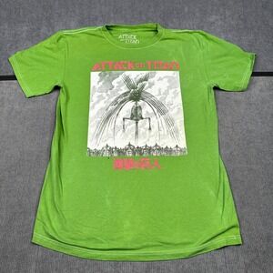 Attack on Titan Founding Titan Rumbling Graphic Tee Green Mens Medium Shirt